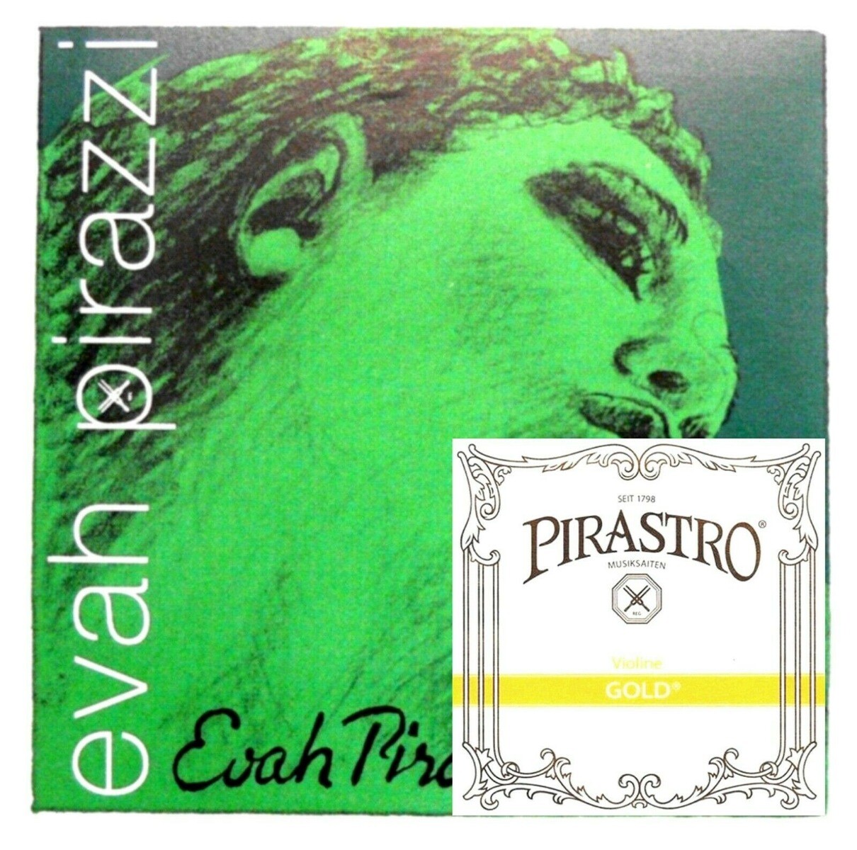 100% Authentic Evah Pirazzi Violin String Set 4/4 Medium Gold Label E Loop