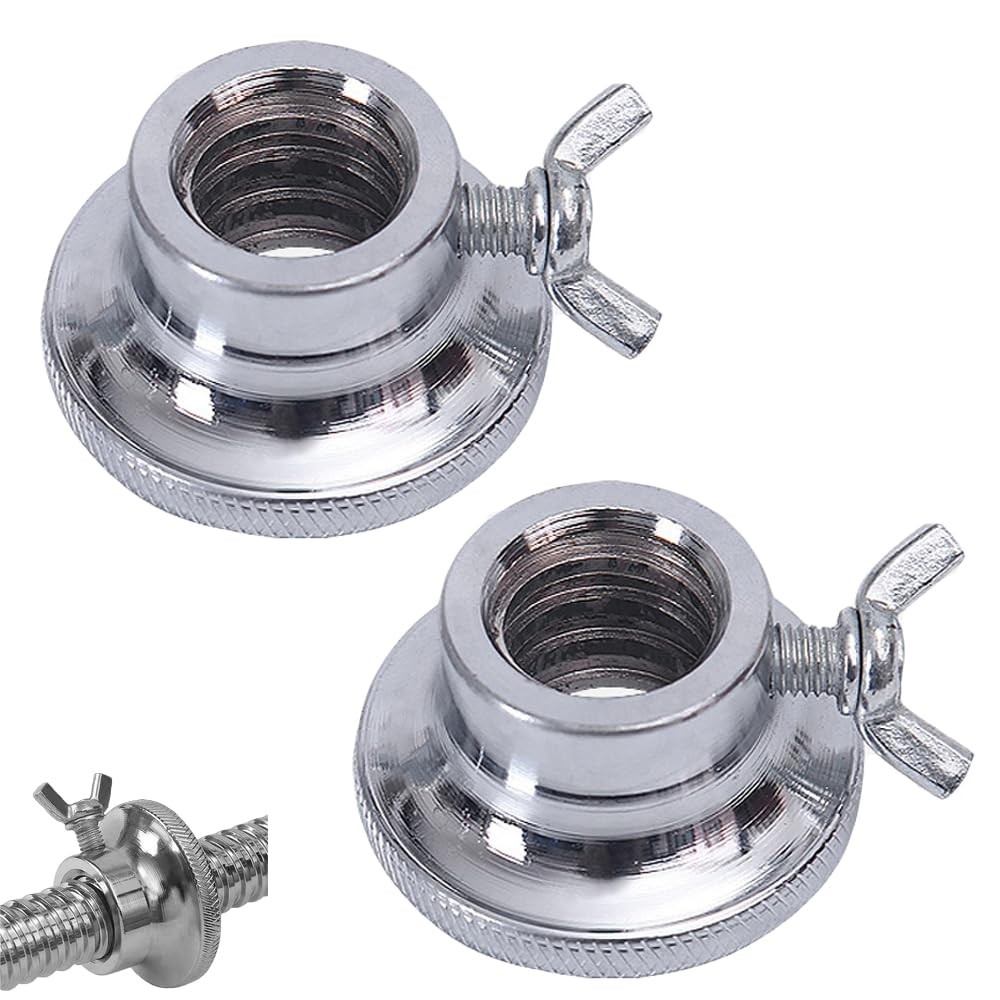 SquEqu 2 Pack Dumbbell Collars Spin Locking Nut with Safety Standard, Silver