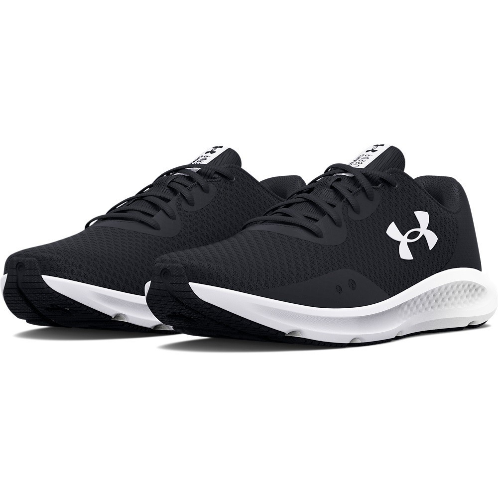 Under Armour 3024889 Women's UA Charged Pursuit 3 Shoes, Black/White, Size 11