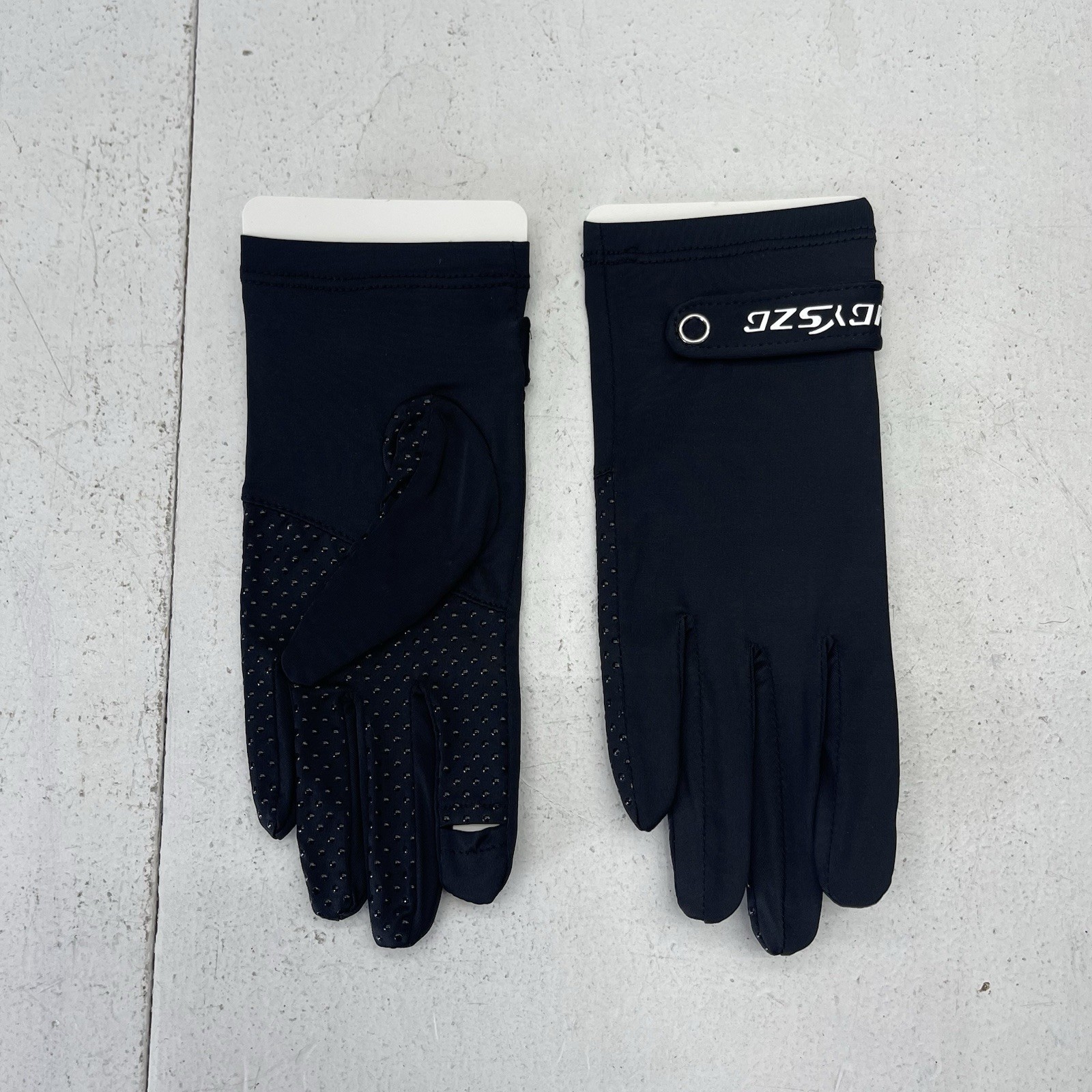 Black Stretch Grippy Touch Screen Outdoor Riding Gloves Unisex Adults Size M