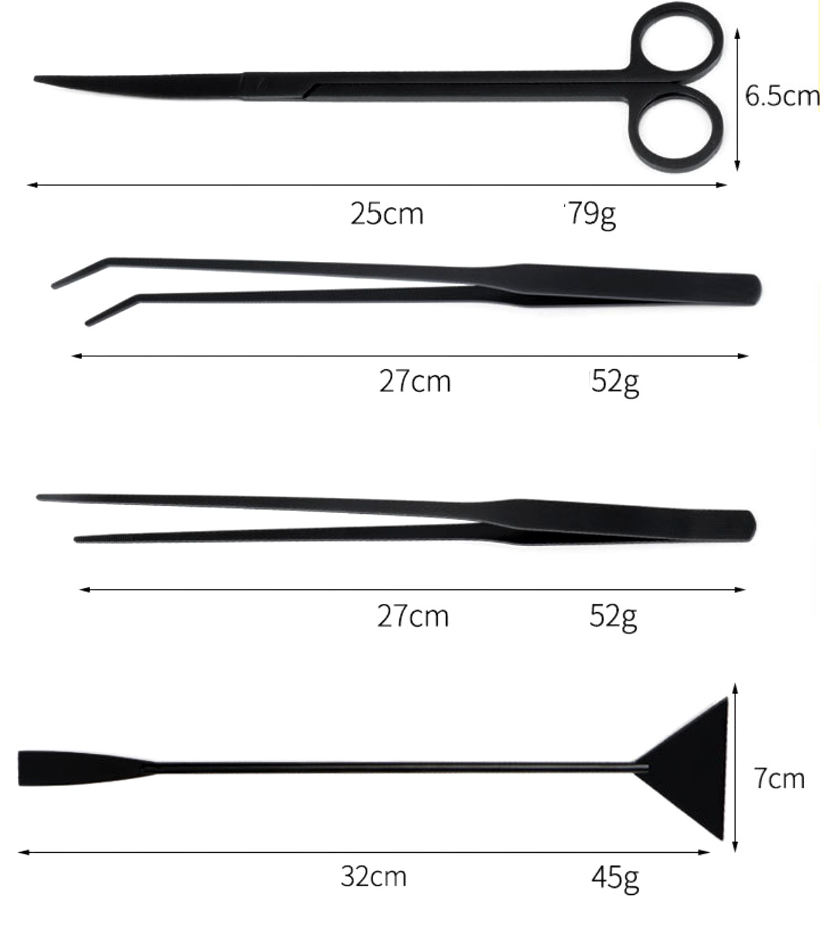 4Pcs Aquascaping Tools Kit, Long Stainless Steel Aquarium Plant Tools