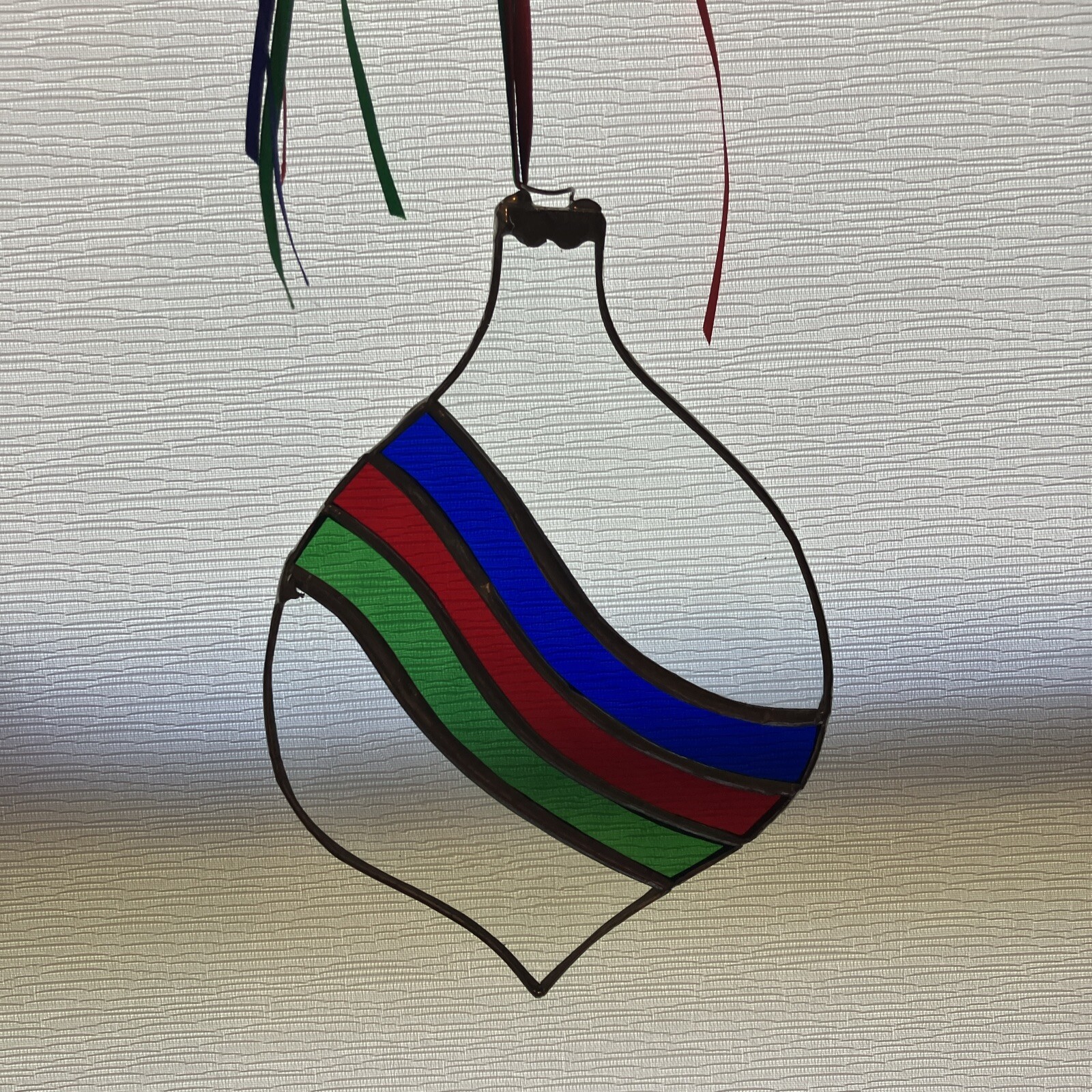 suncatcher Handmade Christmas ornament stained glass 6 1/2 inches