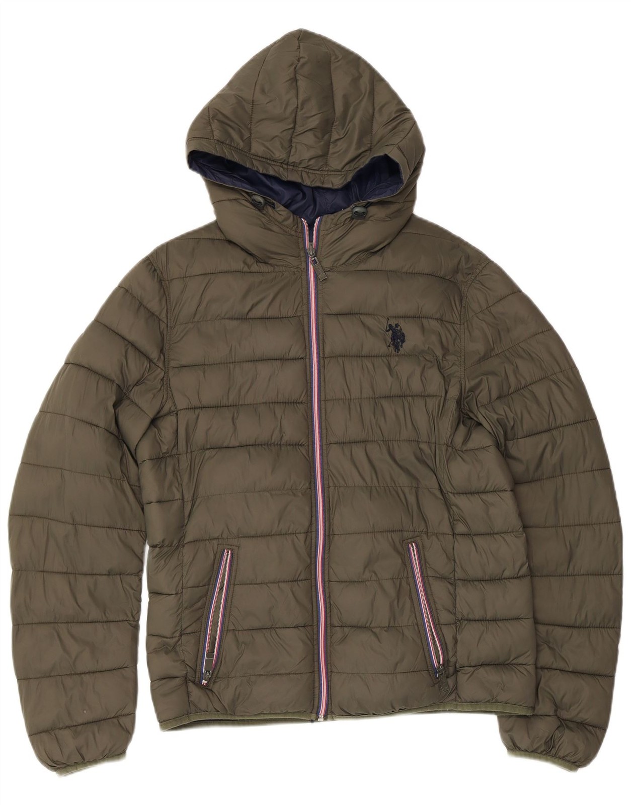 U.S. Polo Assn. Mens Hooded Reversible Padded Jacket UK 38 Medium Khaki YT03
