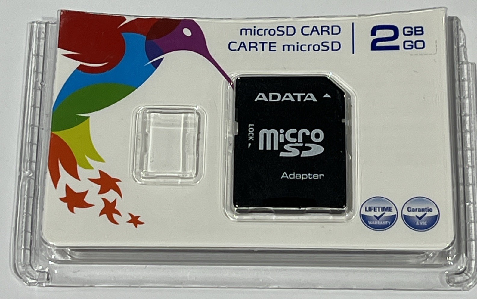 ADATA micro SD Card 2GB Locking Adapter New-Open Black FREE Shipping!
