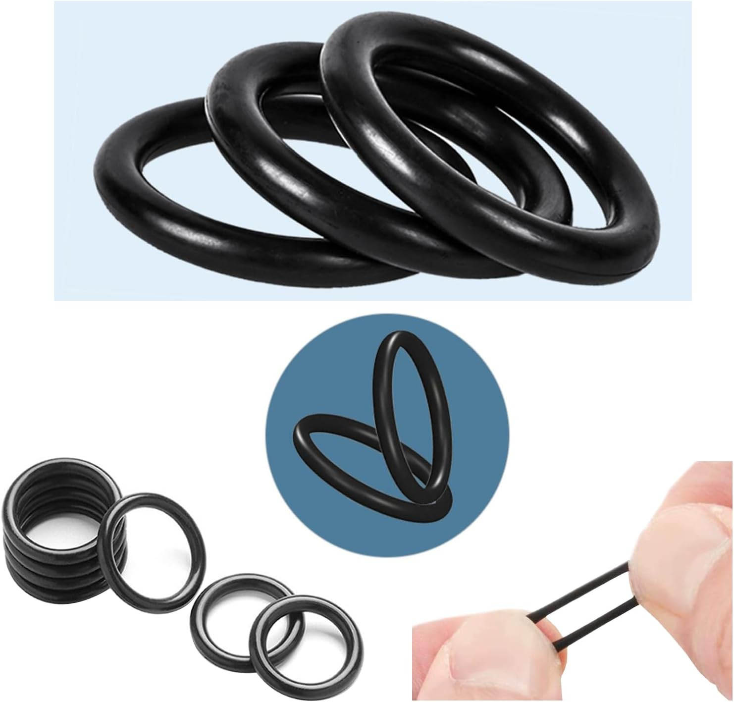 Wacky Worms O-Rings 300PCS for Wacky Rigging Senko & Stick Soft Baits - Silicone