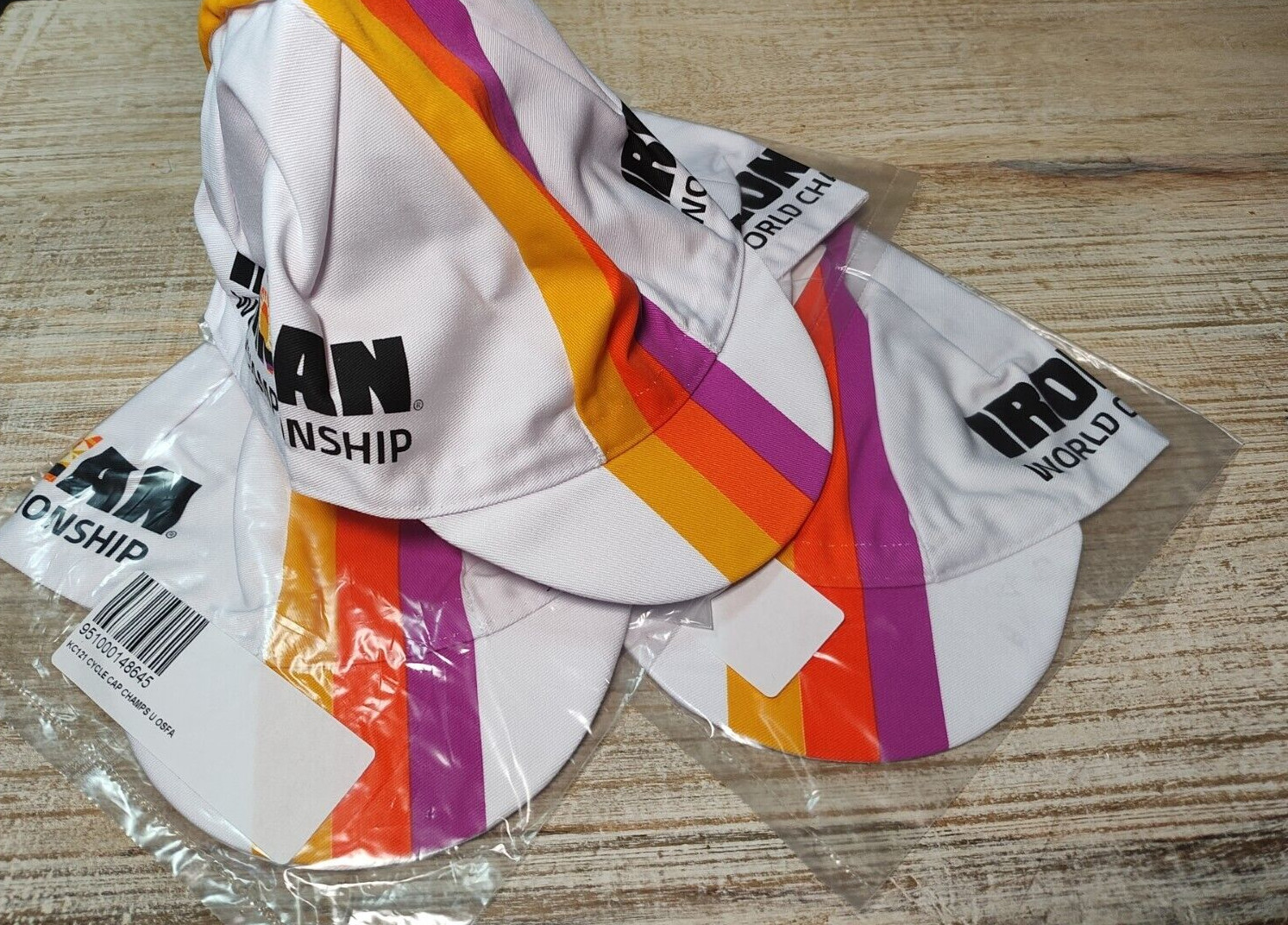 Lot of 4 Cycling Hat Santini Cyclist Hat Short Bill Ironman world championships