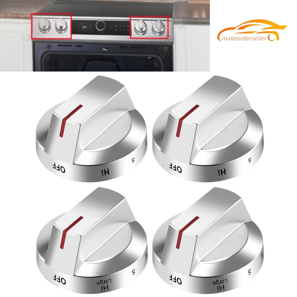 4 Pack Stove Knobs DG94-03500A/Z for Samsung Knob, Electric Stove Oven Range