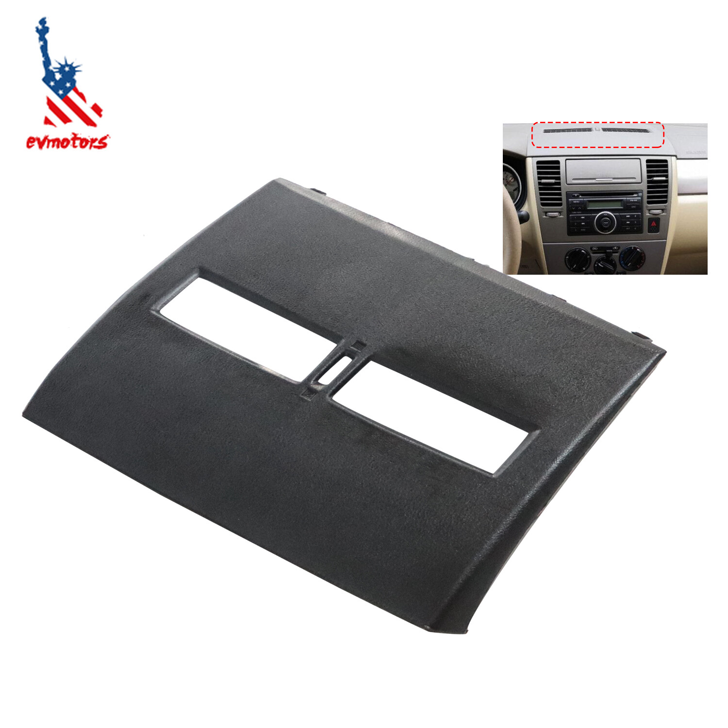 For 07-12 Nissan Versa Front Upper Top Center Dash Air Vent Trim Bezel Cover