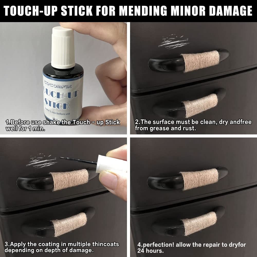 Cocomfix Black Appliance Touch Up Paint High Gloss Paint Touch Up for Refrig...