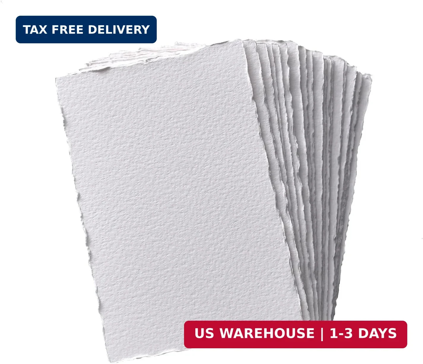Deckle Edge Watercolor Paper, 100% Cotton, 140 LB, 300 4" X 6", Natural White
