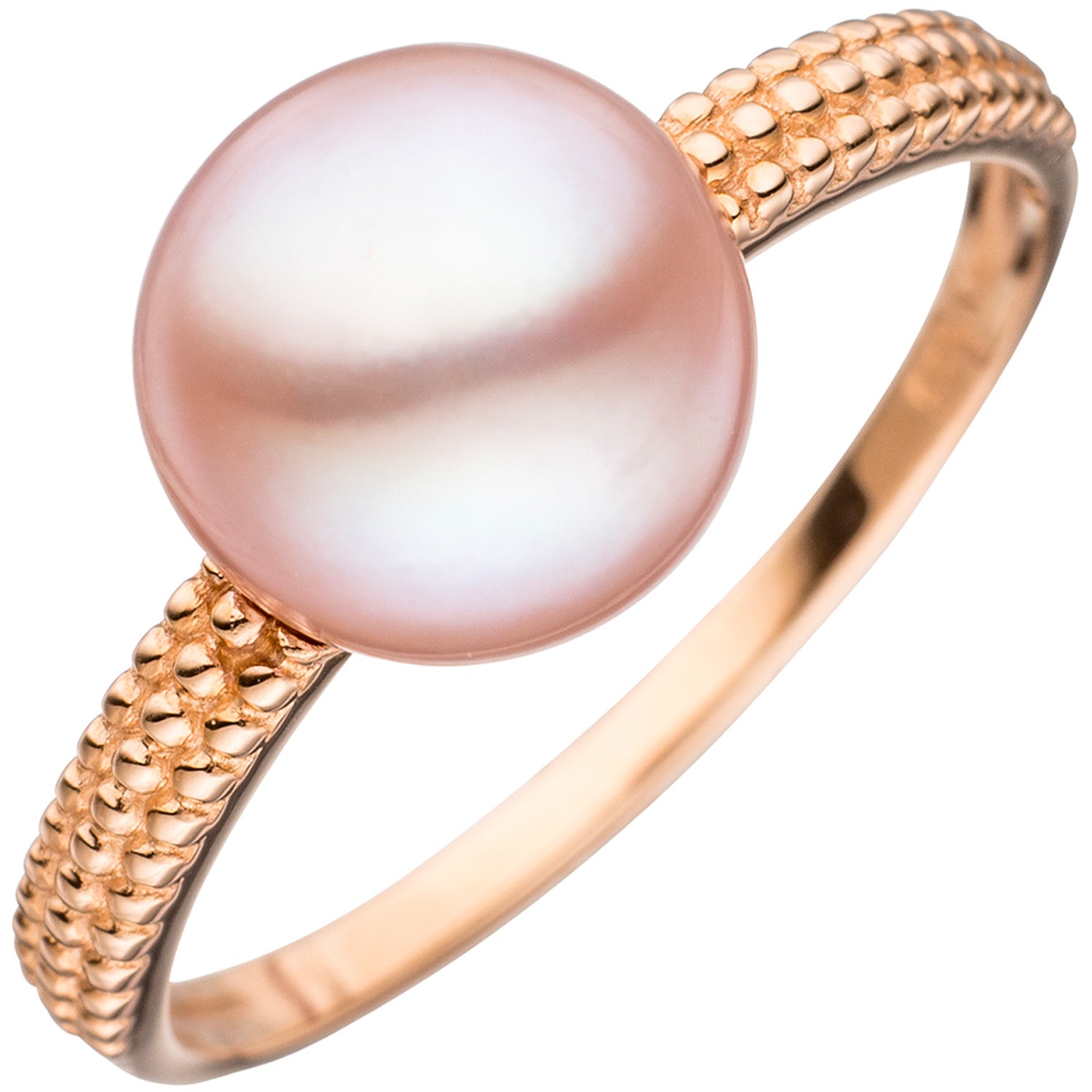Jobo ladies' ring 585 gold rose gold 1 pink freshwater pearl gold ring pearl ring RW: