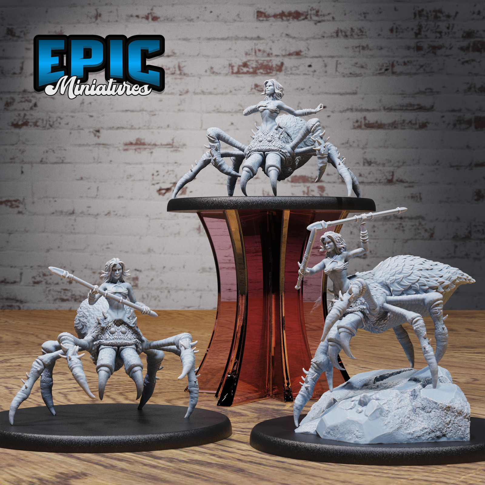 Epic Miniatures Arachne Spider Lady  - Insectoid Jungle - Spear Sword Armor