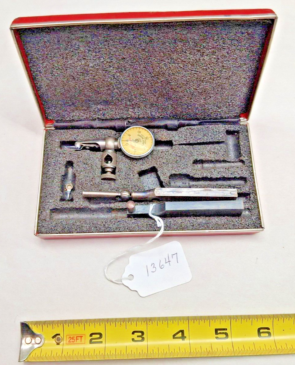 L.S. Starrett No. 711-F Last Word Machinists Test Indicator Set with Case, USA