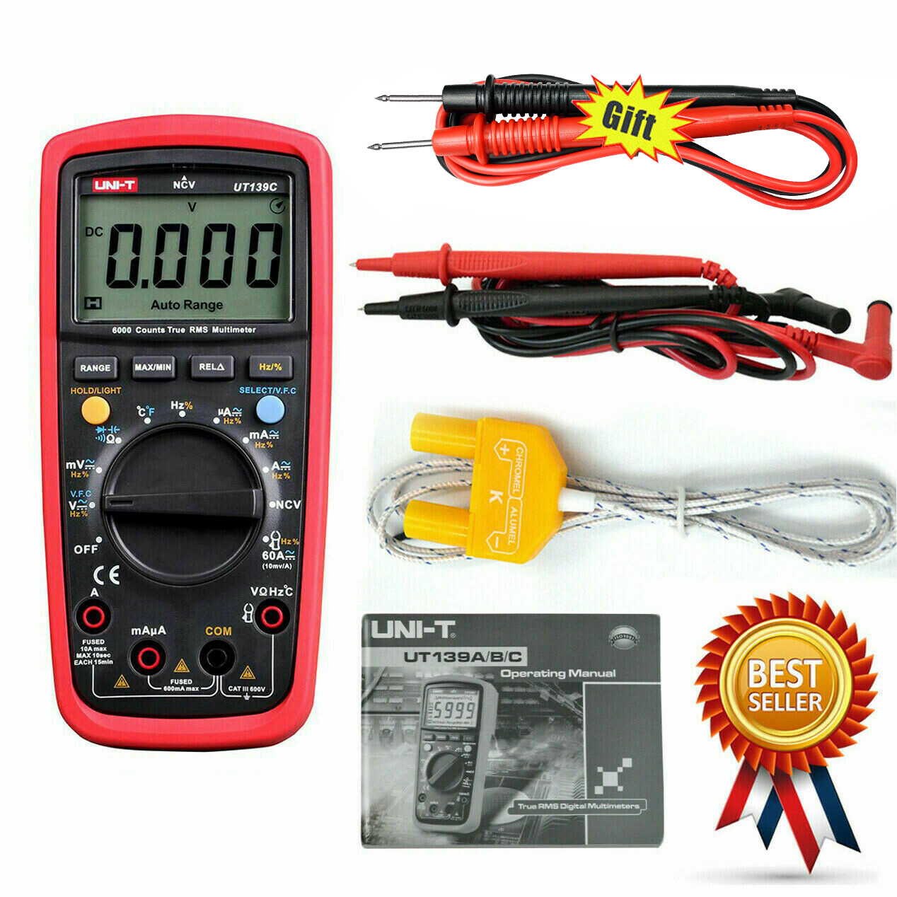 . UT139C True RMS Digital Multimeter AC/DC LCD Auto Range