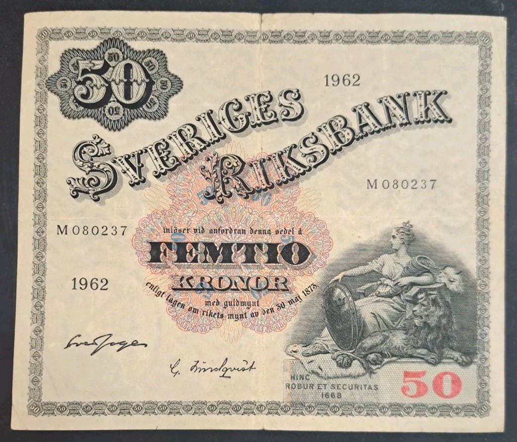 1962 Sweden 50 Kronor P47d, M080237.