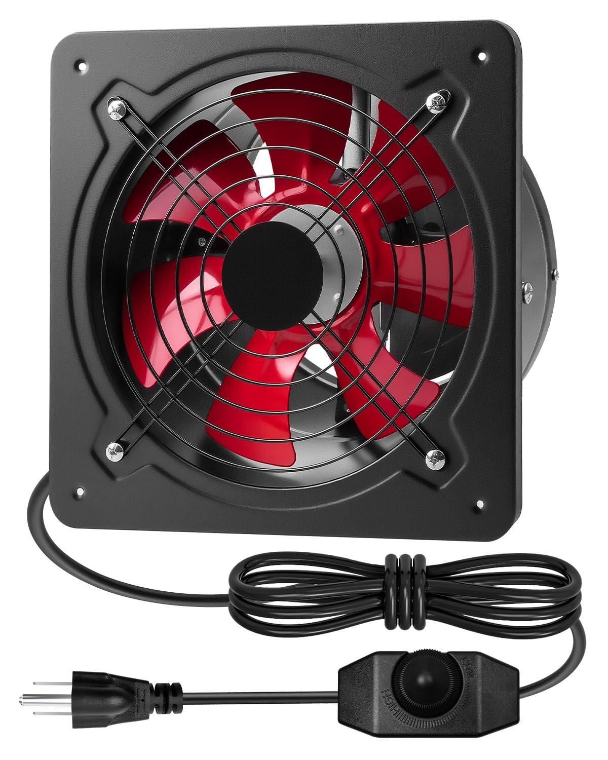 10 Inch 988 CFM Exhaust Fan with 9.8 Foot Power Cord, Kitchen Exhaust Fan wit...