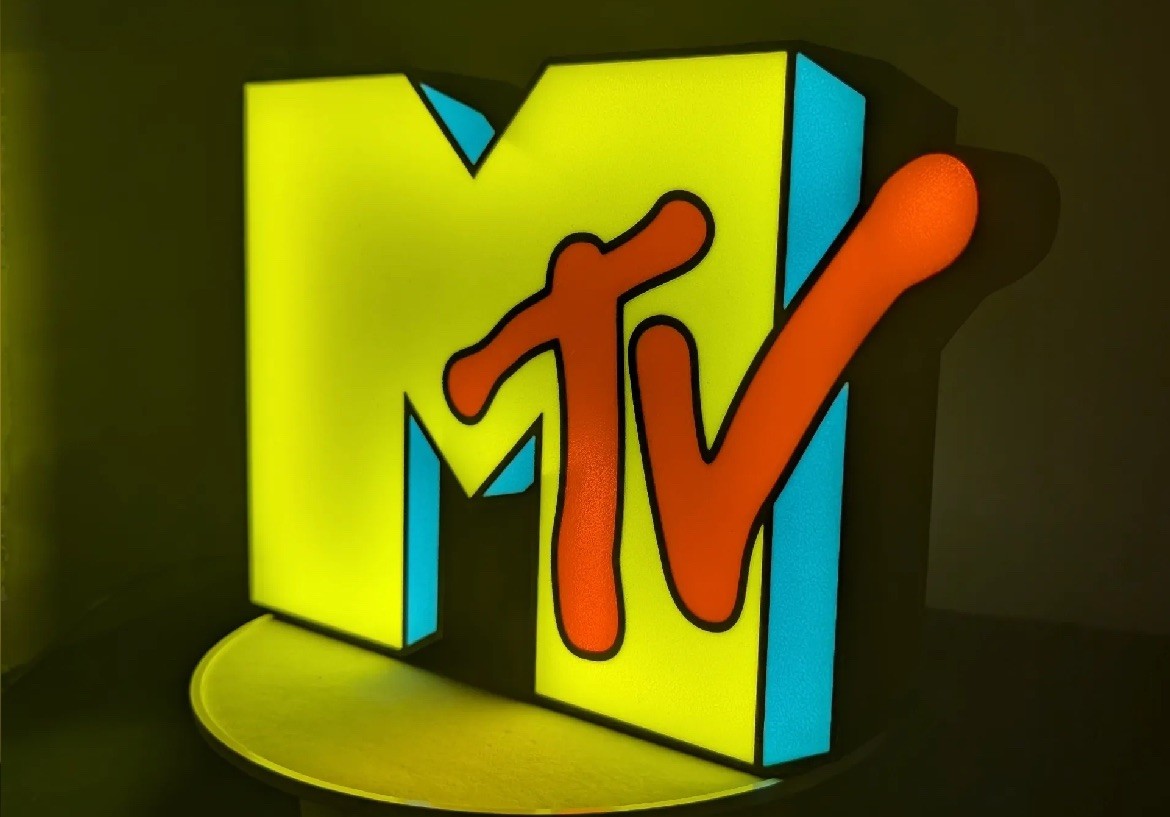 MTV Music Television Logo Light Box 3D Printed USB LED Lamp Decorative Neon Sign