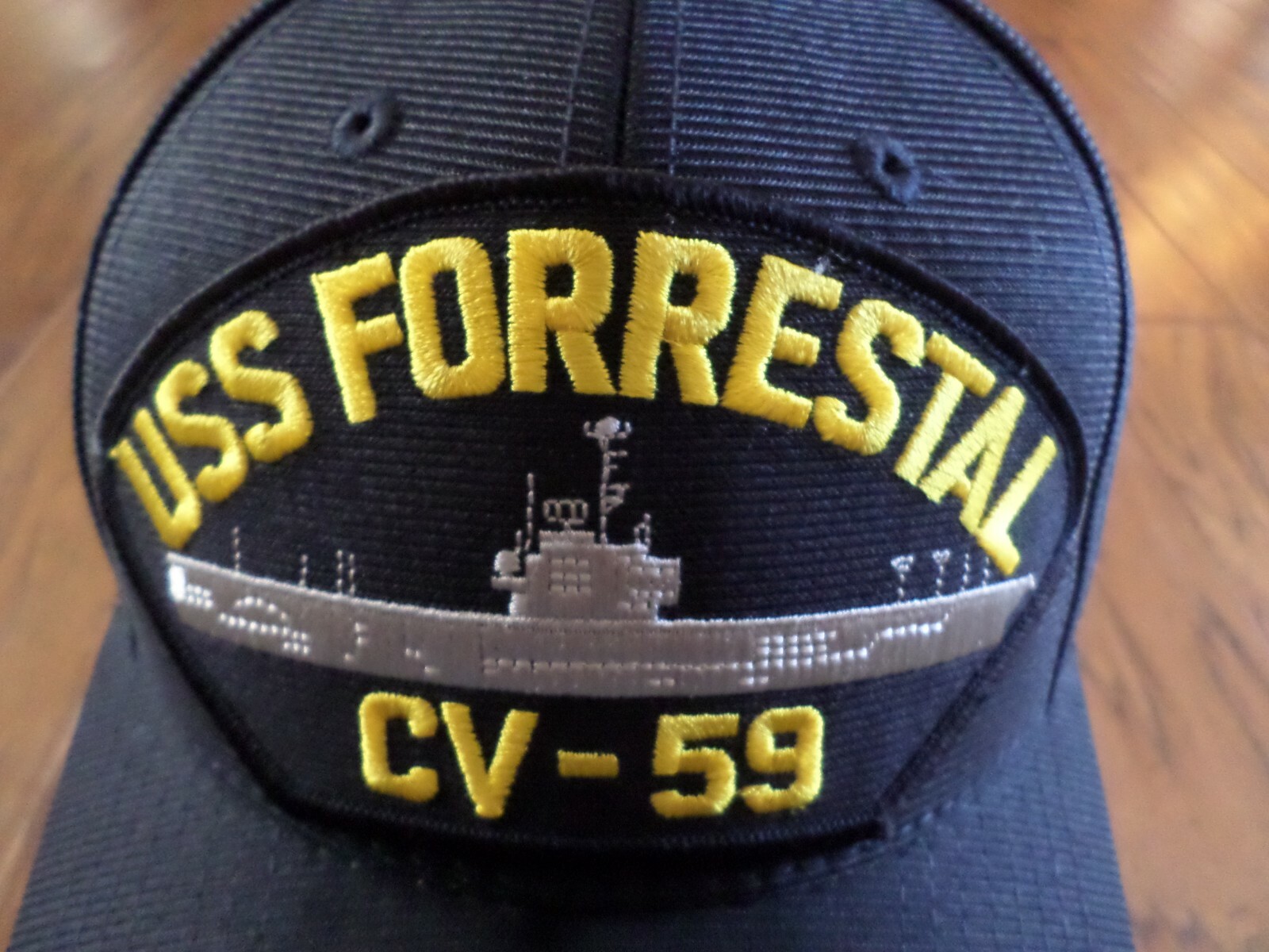 USS FORRESTAL CV-59 NAVY SHIP HAT U.S MILITARY OFFICIAL BALL CAP U.S.A MADE