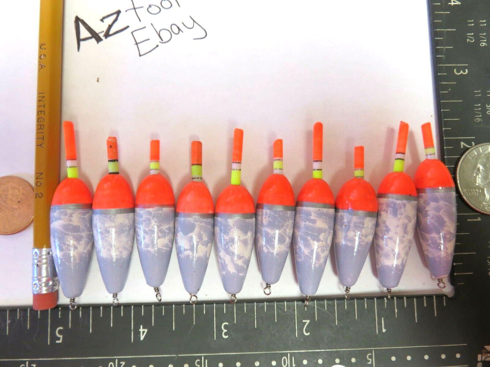10 NEW WOOD SLIP FLOATS / BOBBERS PANFISH  ICE FISHING NO FREEZE UP ON LINE B209