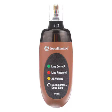 Southwire 58745340 Phone Outlet Tester, Rj11 Connector Type
