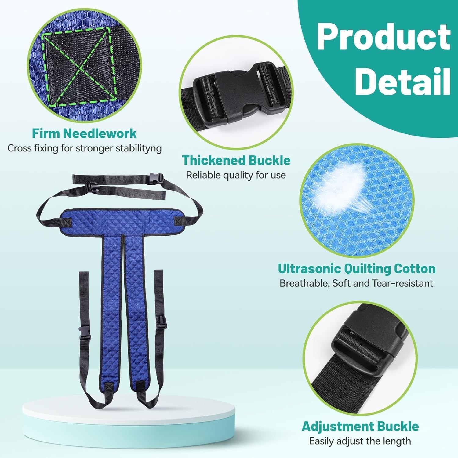 Multi-Buckle Wheelchair Safety Belt-Adjustable Medical Strap for Elderly&Disable