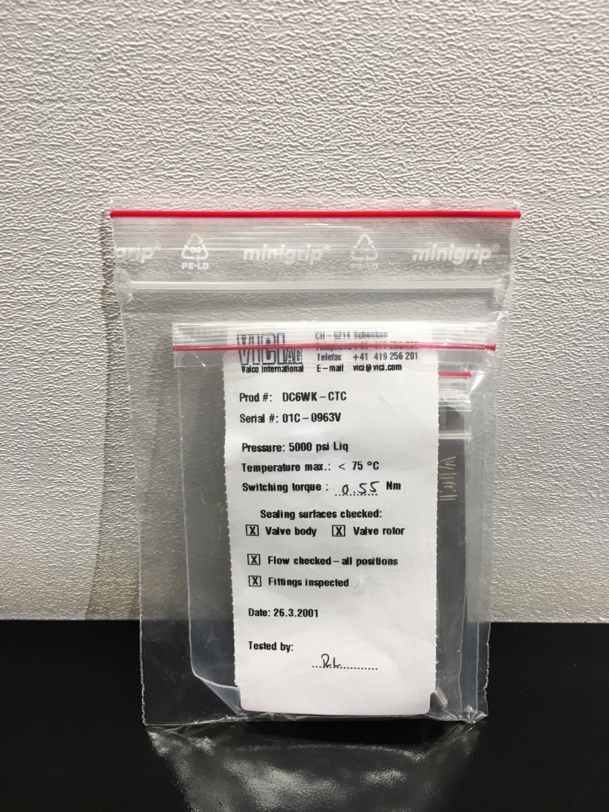 VICI Valco DC6WK-CTC 5k PSI Liquid