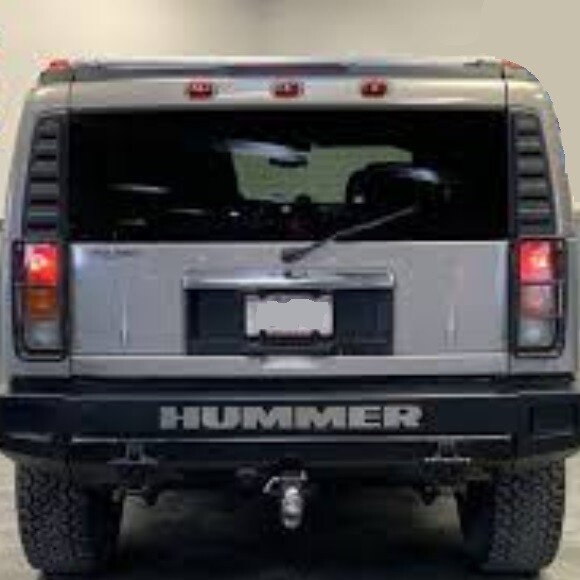 Chrome Tone Rear Bumper Letter Decals for 2003-2009 Hummer H2 Vinyl Inserts