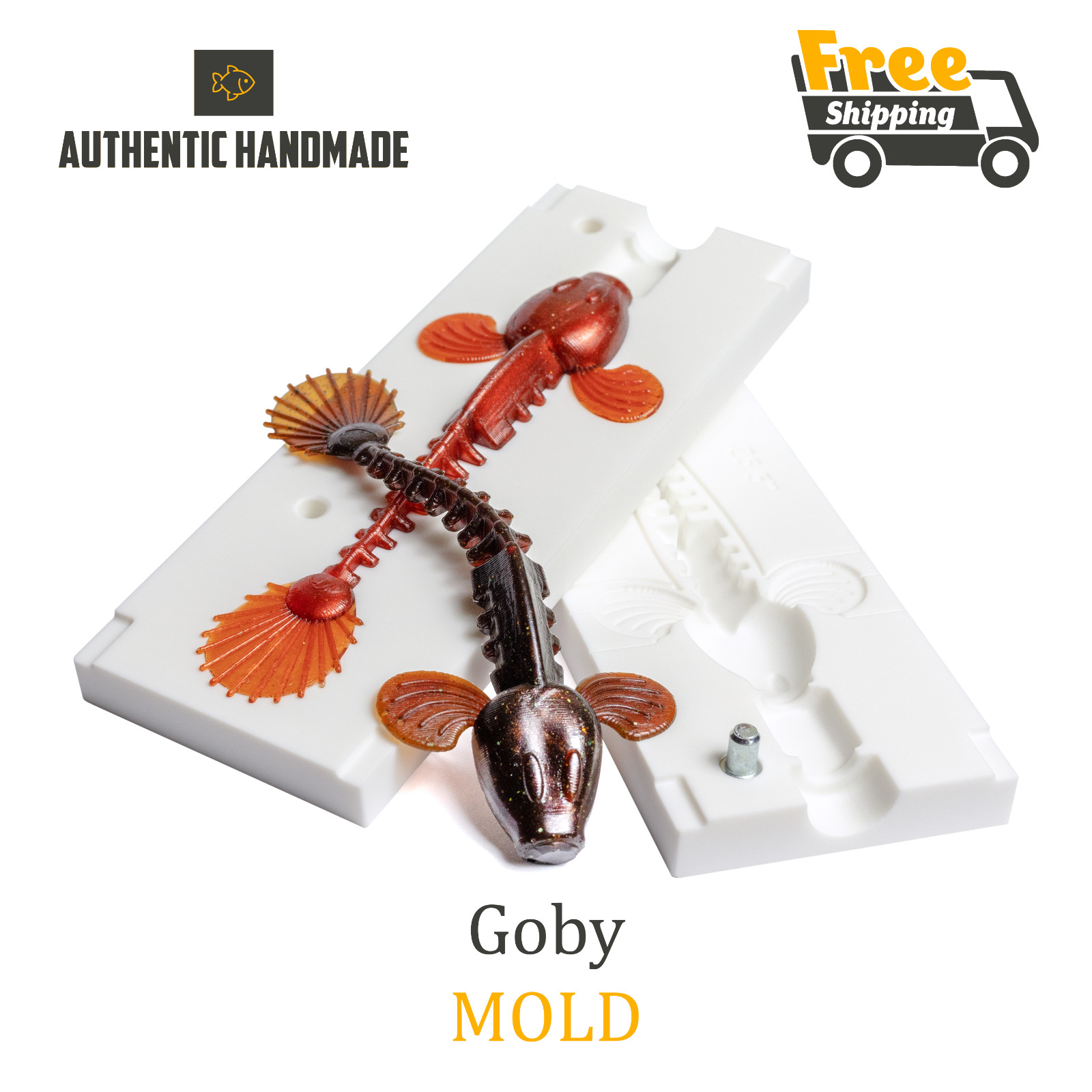 New Fanatik Goby Fishing Mold Lure Bait Mold Soft Plastic 75-125 mm