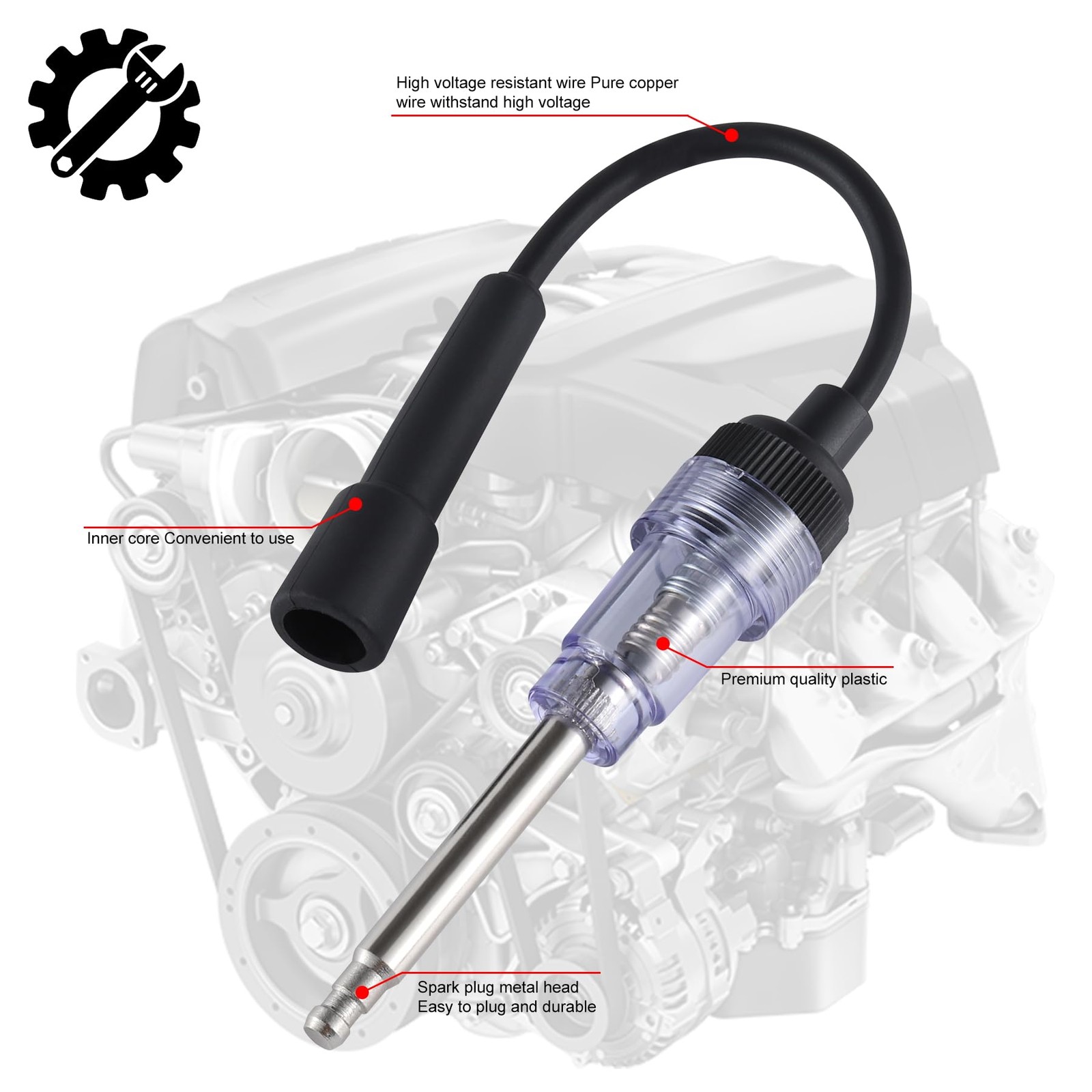 SINGARO Inline Spark Plug Tester, Plug-in Engine Ignition Car 1, 1