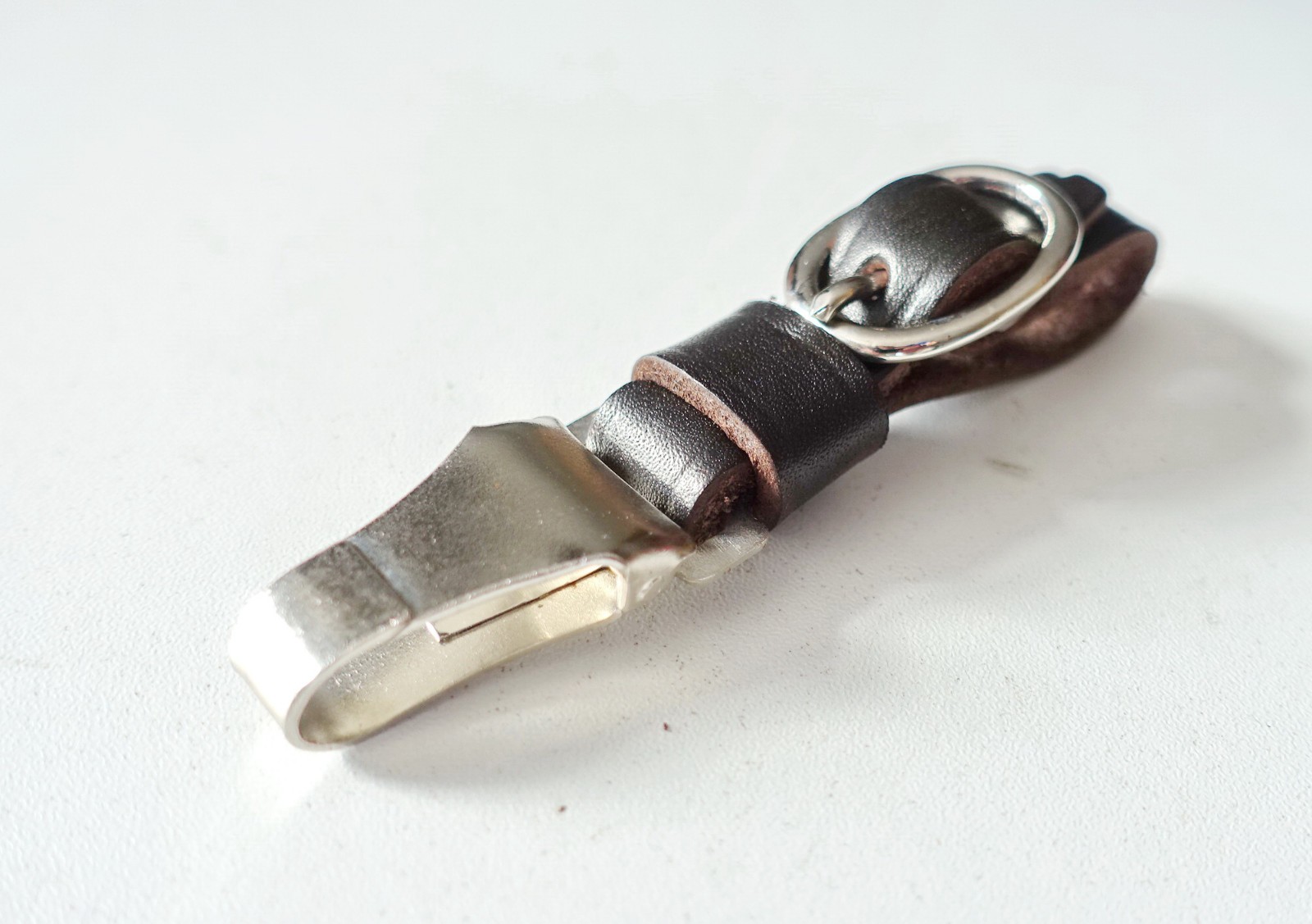 German army WWII WW2 repro leather Dagger simplel hanger brown