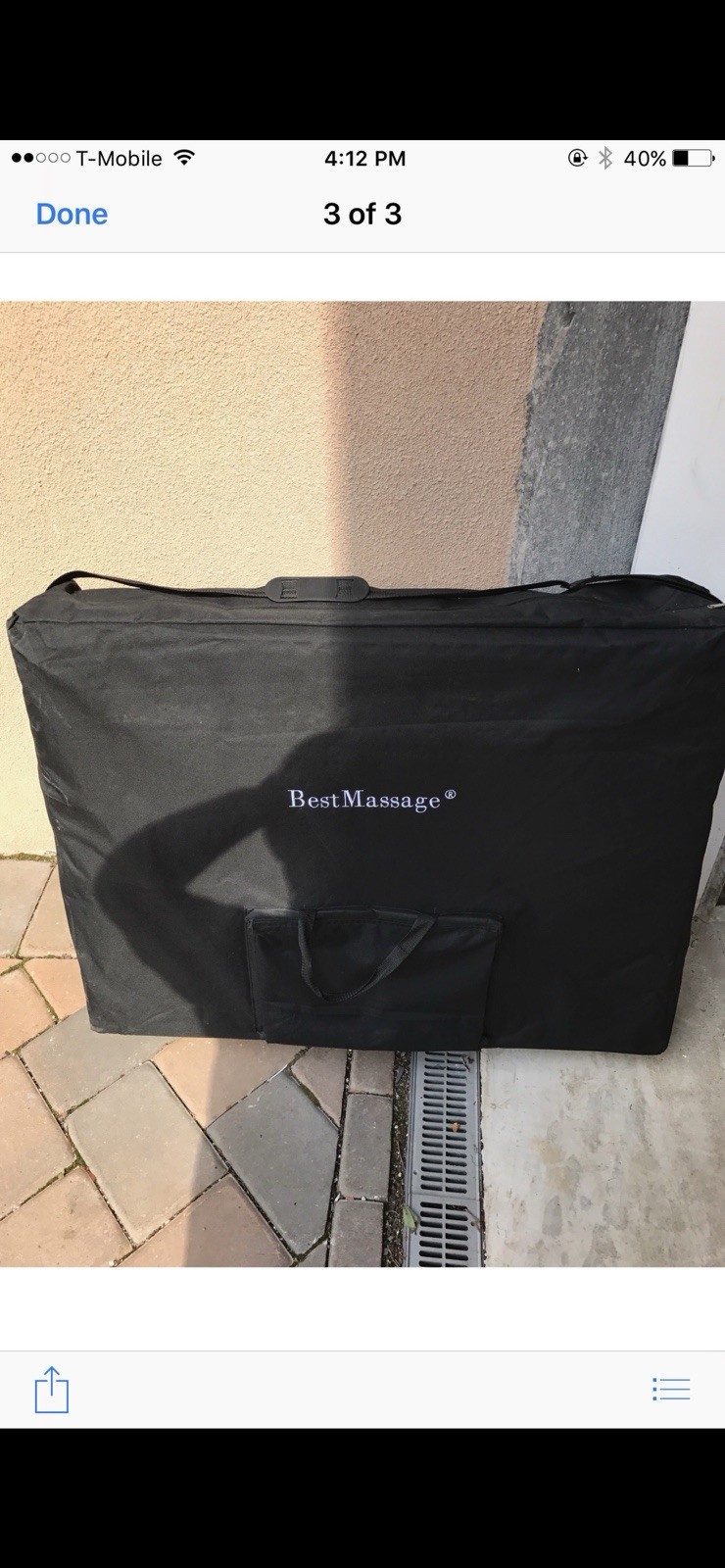 Saloniture Portable Massage Table with Backrest - Blue
