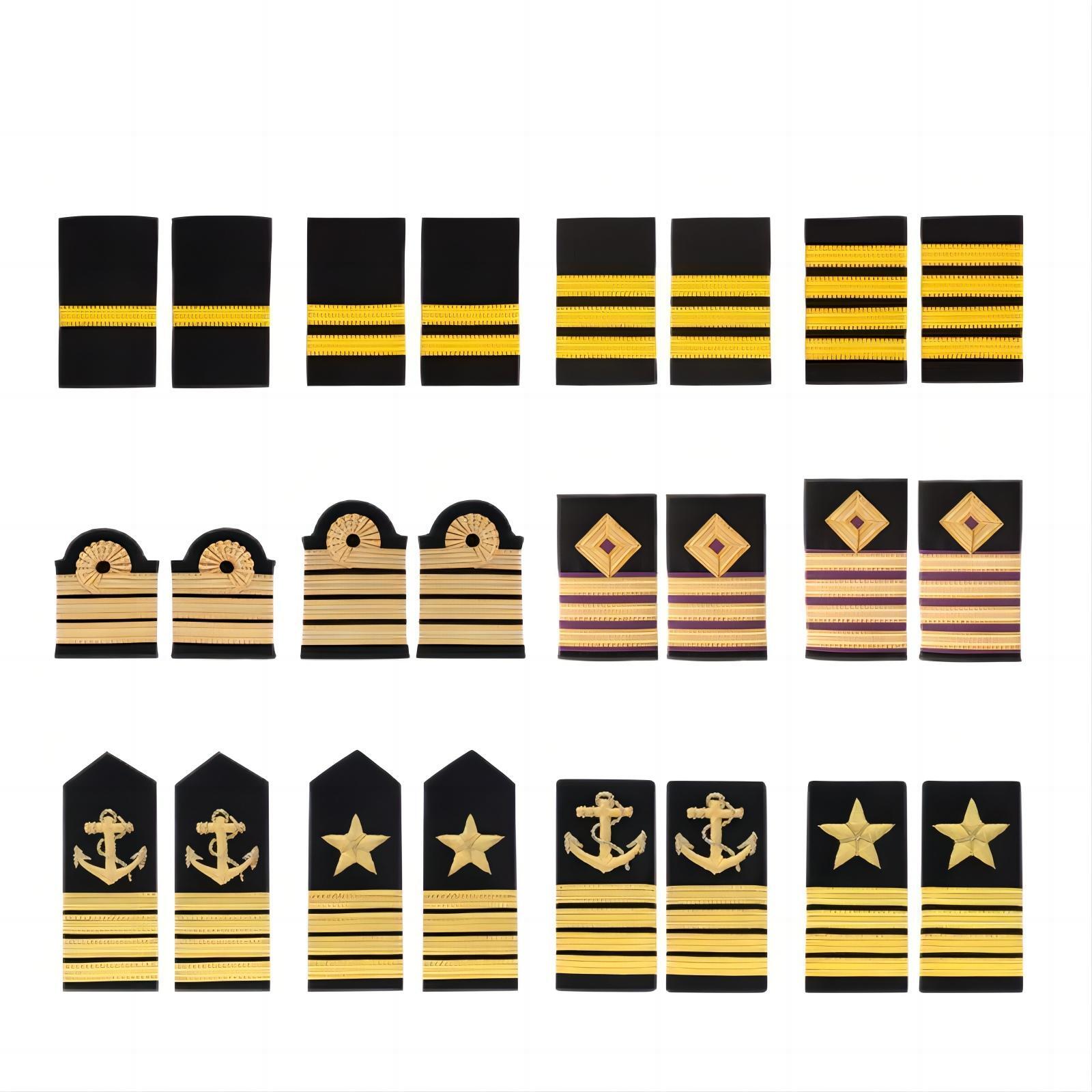 2PC For Military Shoulder Epaulette Board Navy Capt Captain Rank Uniform Epaulet