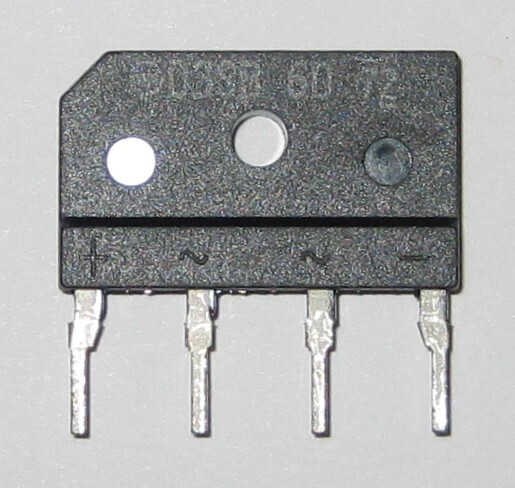 4 Amp 600 Volt Low Profile Bridge Rectifier - 600V 4A Inline Compact Rectifier