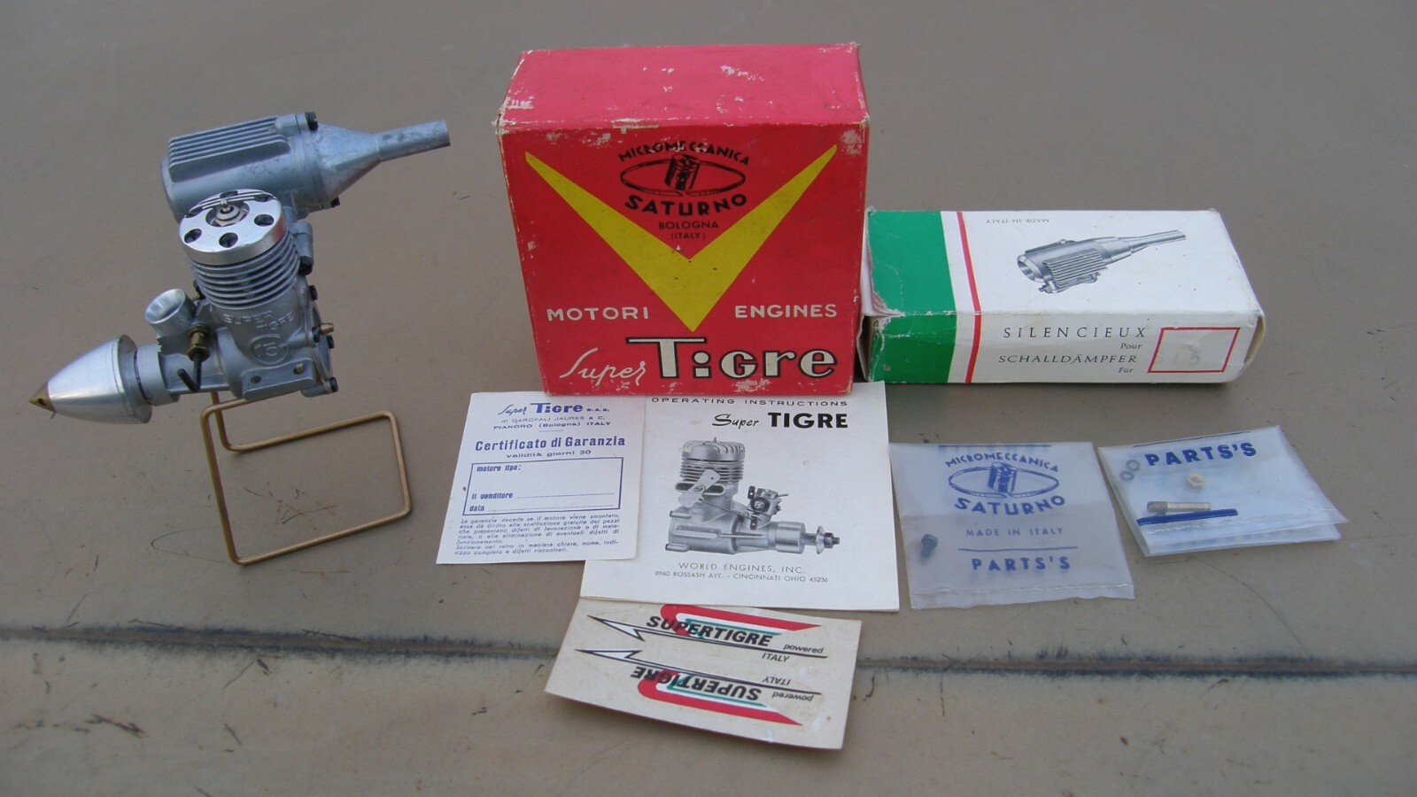 NEW SUPER TIGRE G-15 SPEED GAS/NITRO MODEL AIRPLANE ENGINE w/ EXHAUST SILENCER