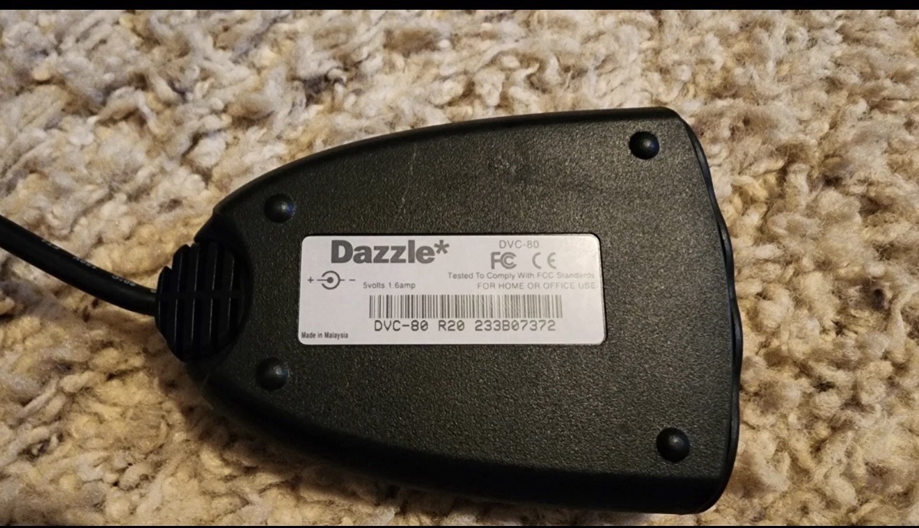 Dazzle * DVC-80 Digital Video Creator Capture Device USB Cable T1