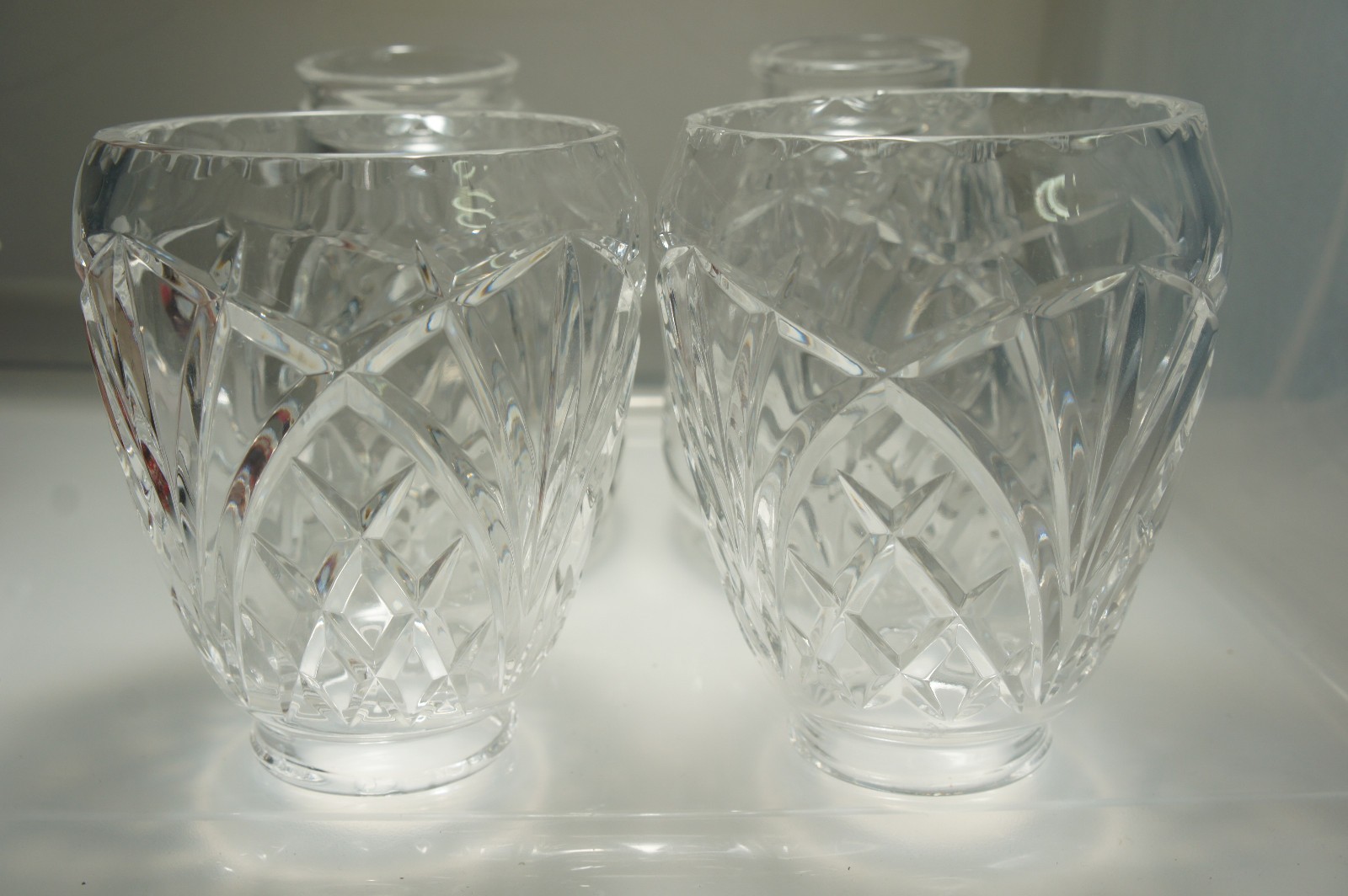 Cut Lead Crystal Tulip Chandelier Lighting Fan Shades Sconce Waterford Look Pair