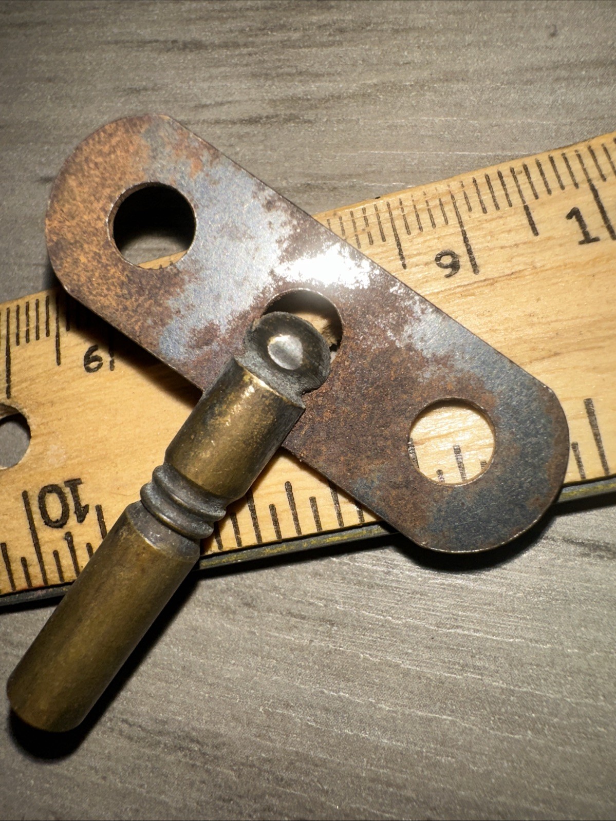 Antique Clock Winding Key Brass & Steel #2