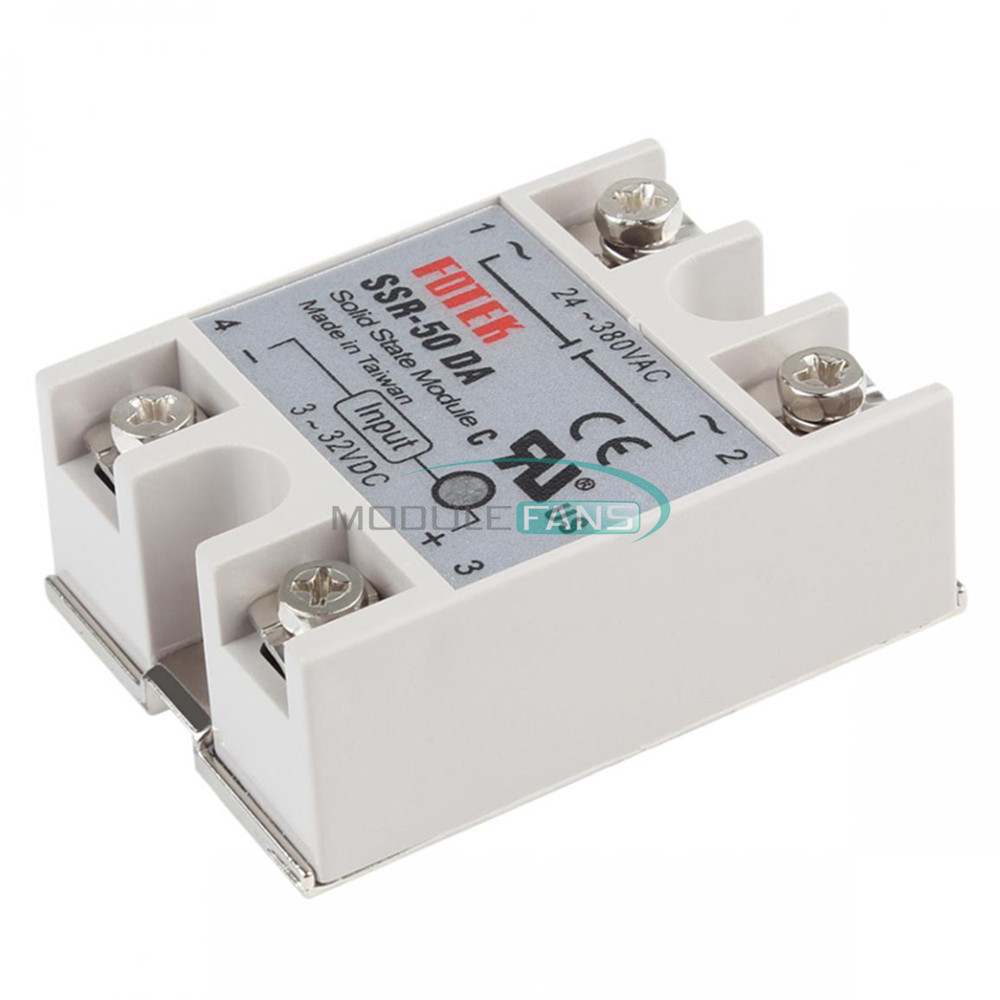 SSR-50DA 250V 50A Output Solid State Relay DC3V-32V Input 24-380VAC