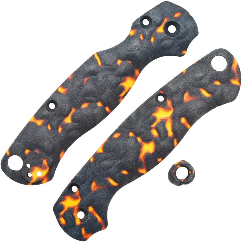 Chroma Scales Lava Fits Spyderco Paramilitary 2 Textured Nylon PA12 Construction