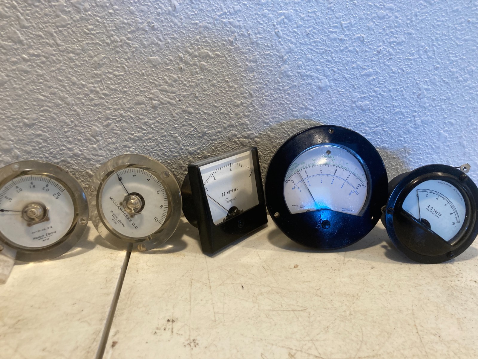 Lot of 5 Analog Panel Meters Western Electric