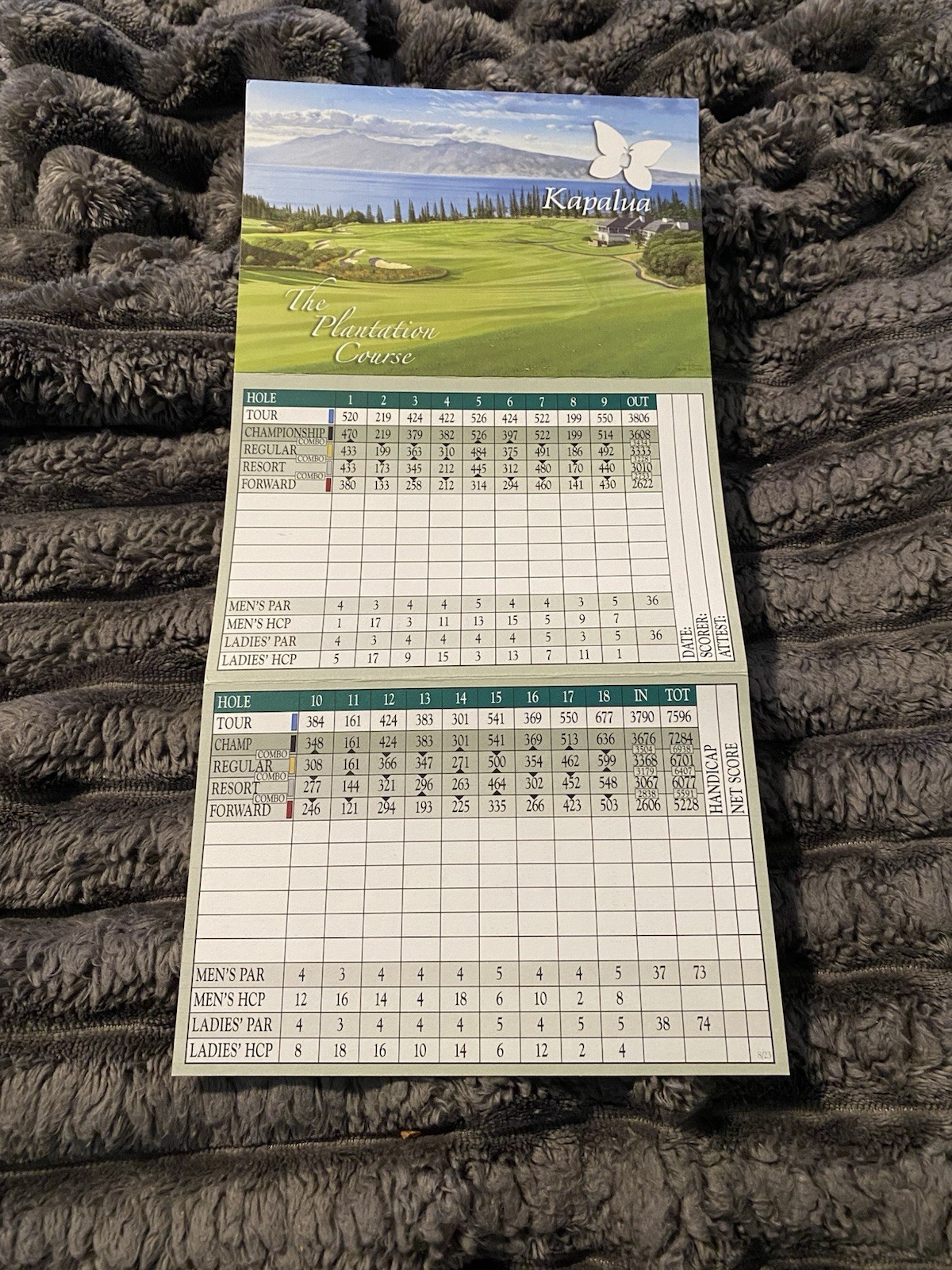 Kapalua Golf Club The Plantation Course Scorecard Sentry Tournament Of Champions