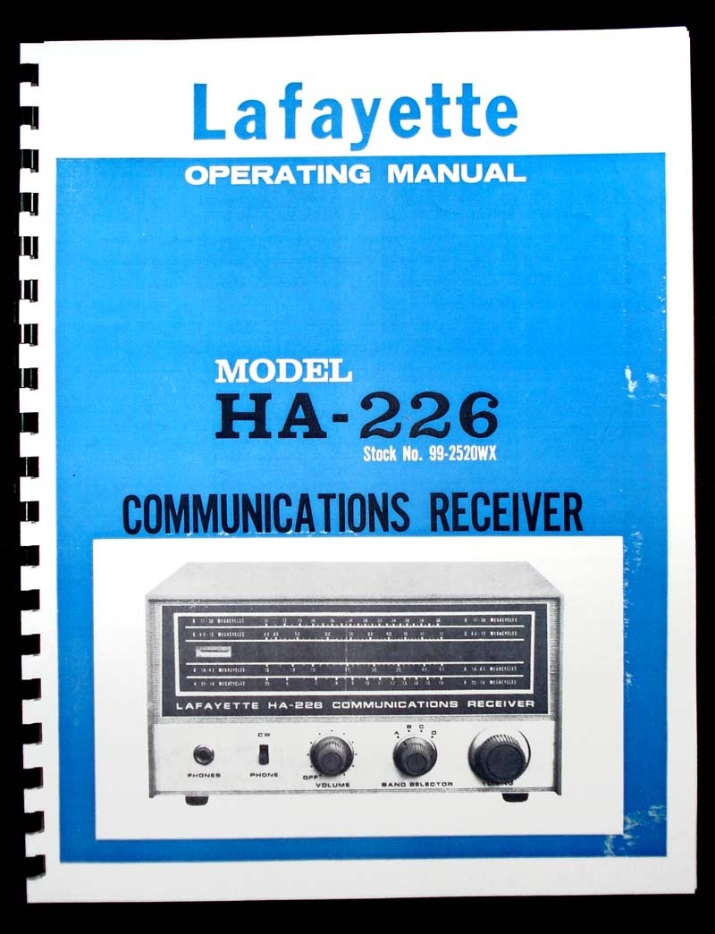 Lafayette HA226 HA-226 Communications Receiver Operating Manual