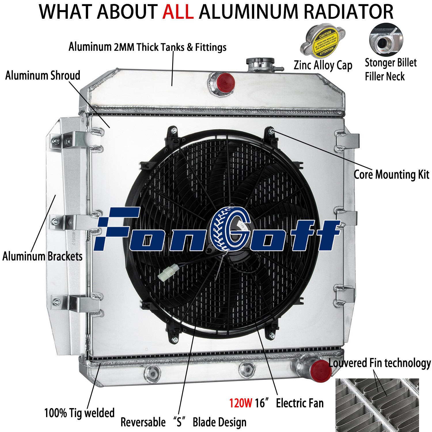 #5559 3 ROW Radiator+Shroud Fan For CHEVY PICKUP TRUCK 1955 1956 1957 1958 1959