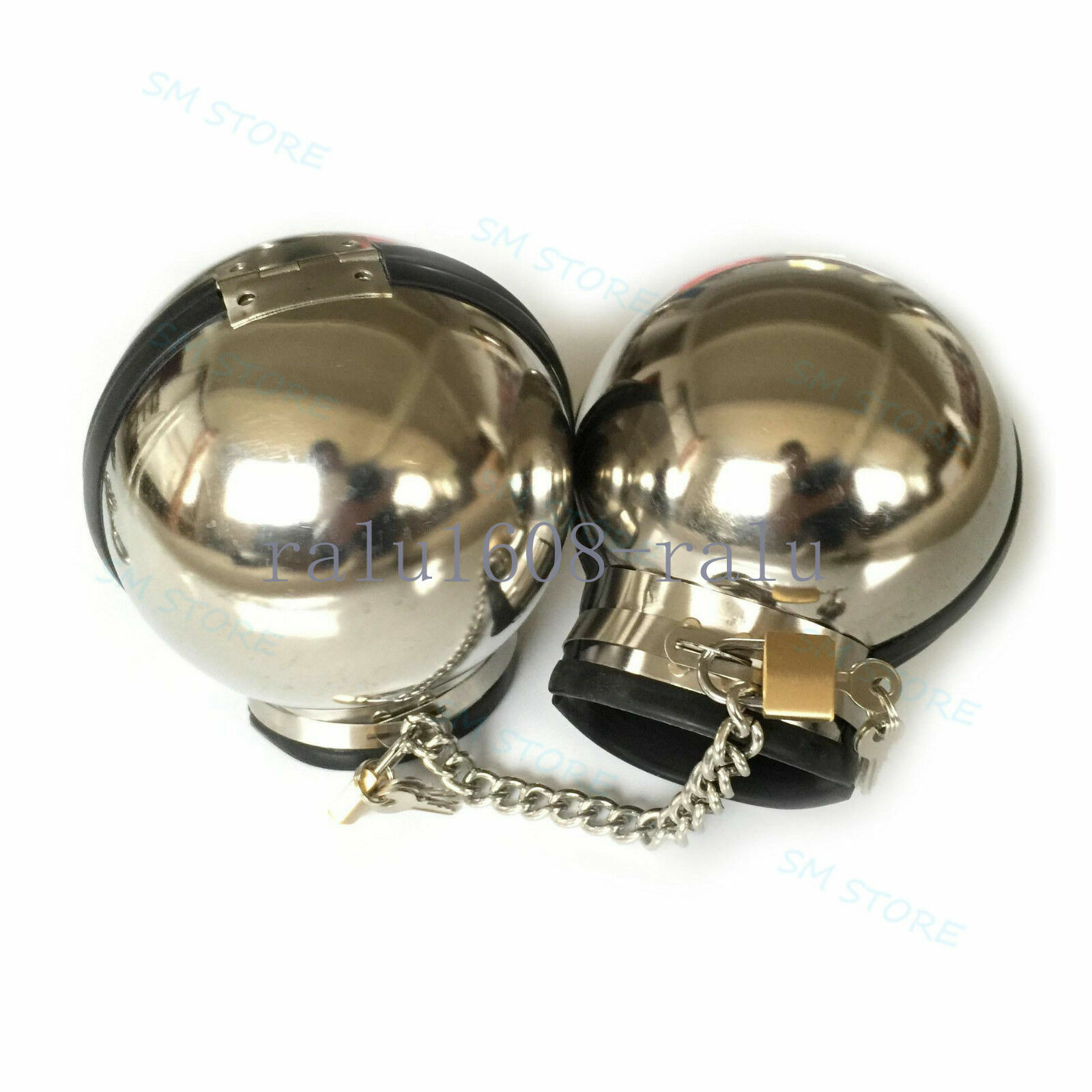 New Stainless Steel Gloves Body Fist Mitt Wrist Restraint Metal Goth Handcuffs