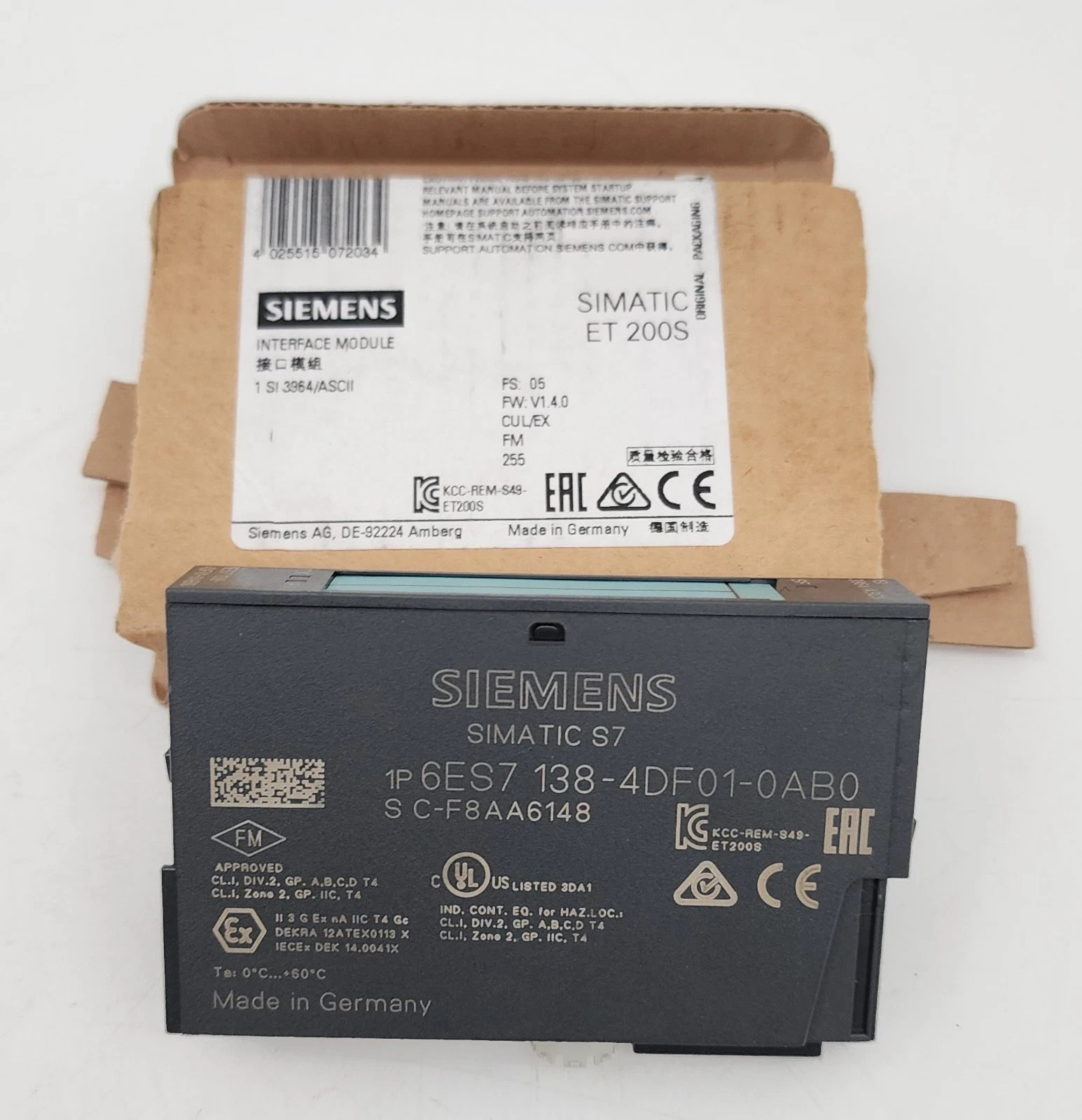 SIEMENS 6ES7138-4DF01-0AB0 INTERFACE MODULE 6ES71384DF010AB0 *NDA AVAILABLE*