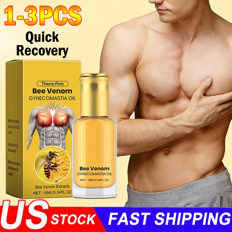 3Pcs Bee Venom Gynecomastia Oil –Firming Chest | 2025 Treatment for Gynecomastia