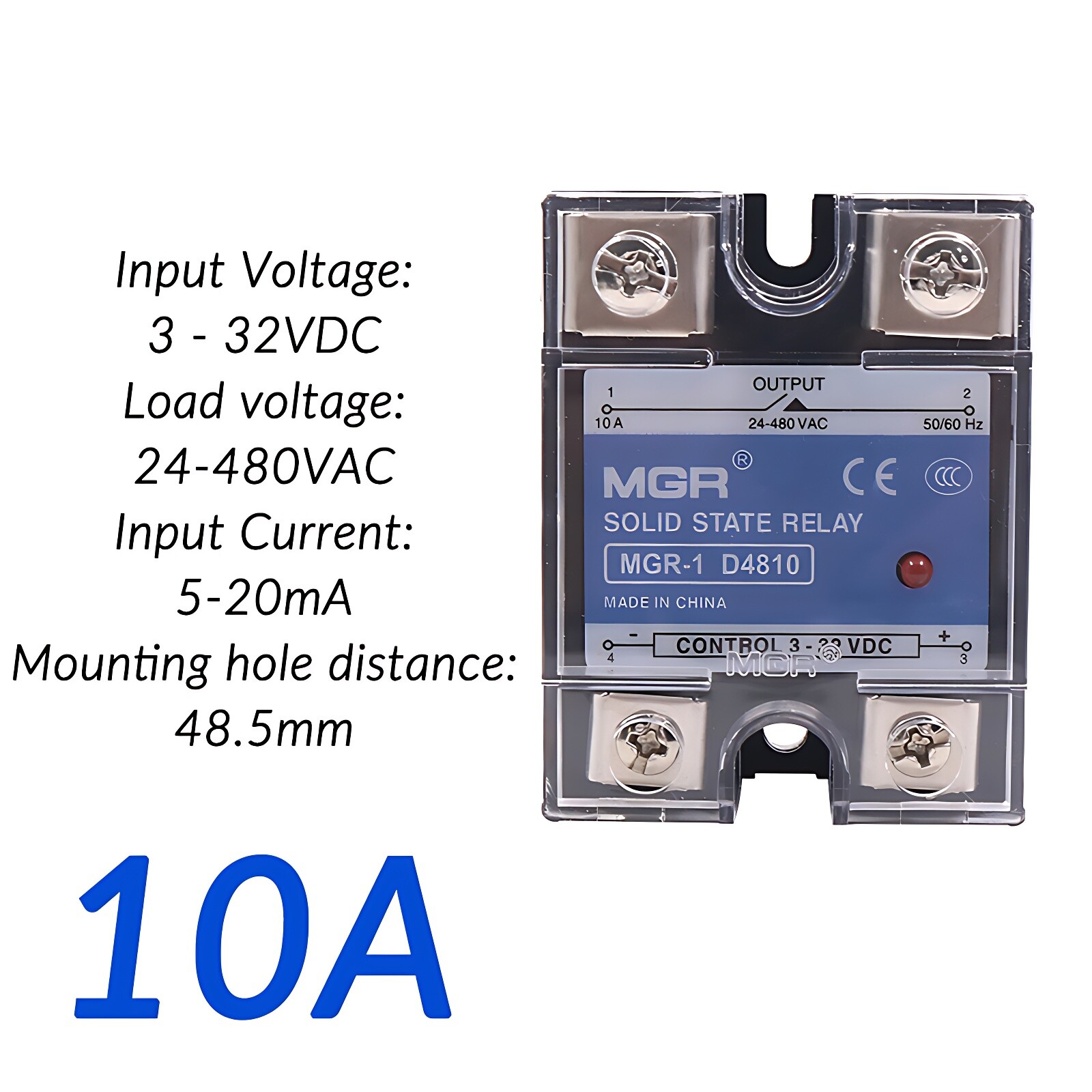 MGR-1 10A 20A 25A 40A 50A 60A - 150A Single Phase Solid State Relays DC-AC DC/AC
