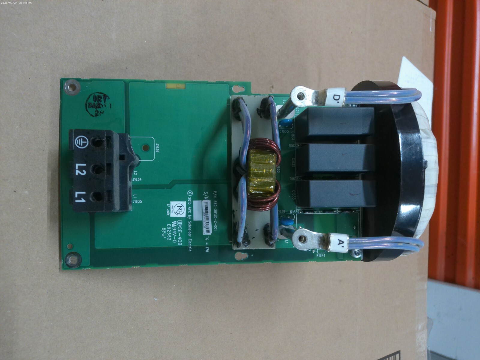 APC 640-3015D-Z-001 Input Filter Board for DLRT8KRMXLT UPS – Used, Good Conditio