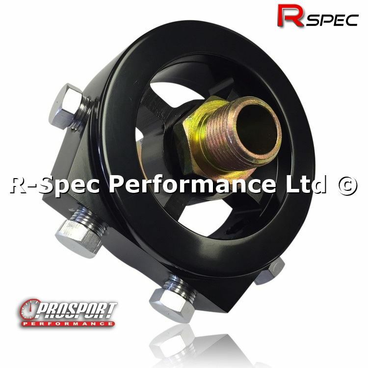 Black Sandwich Plate Adaptor Oil Temp / Pressure Gauge Sensor M20 x 1.5mm Filter