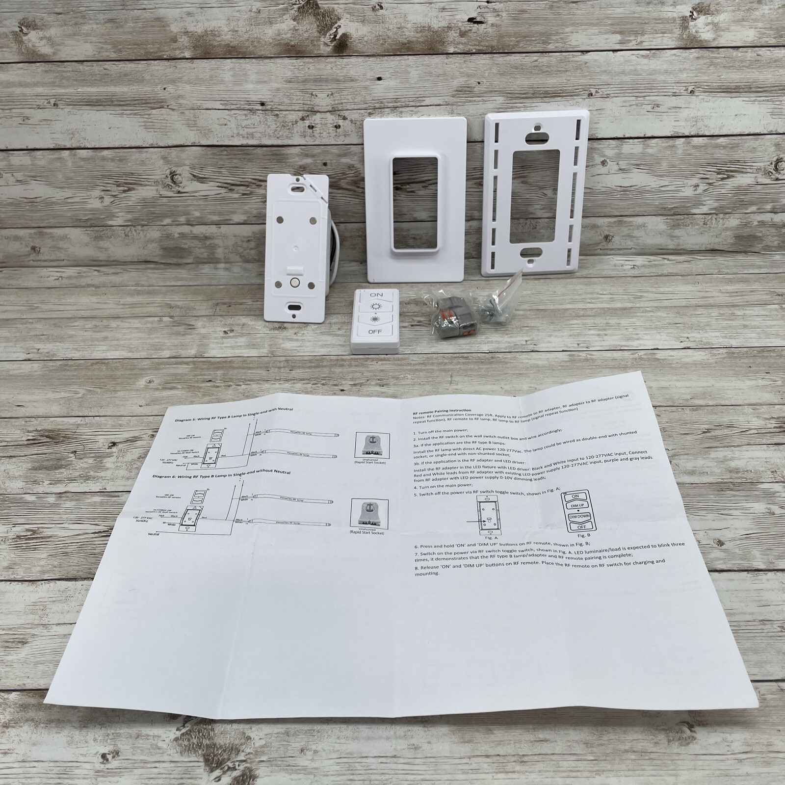 NEW Espen Technology VRF-WM-2W VersaDim RF Control System Wall Switch W/ REMOTE